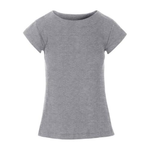 Bitte Kai Rand Rib T-Shirt Metal Melange Gray, Dam