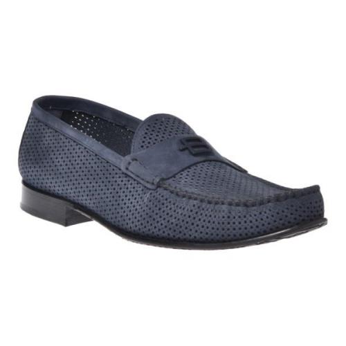 Baldinini Loafer in dark blue perforated nubuck Blue, Herr