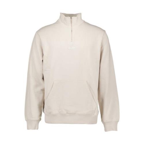 Olaf Hussein Beige Block Zip Mock Sweater Beige, Herr