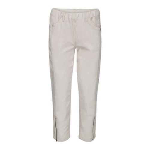 LauRie Cropped Trousers Beige, Dam