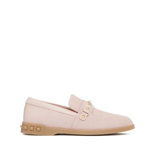 Valentino Garavani Rosa Rockstud Slip-On Platta Skor Pink, Dam