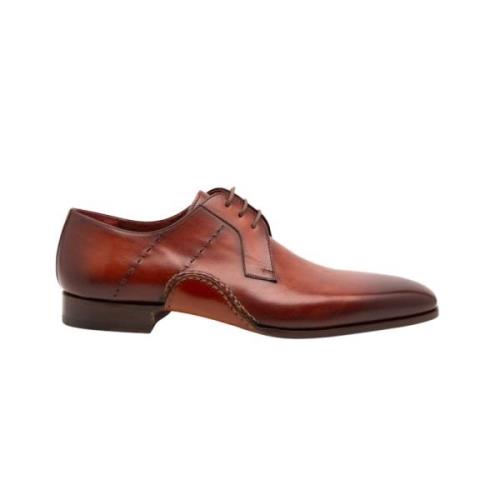 Magnanni Klassiska Cognac Läder Derby Skor Brown, Herr