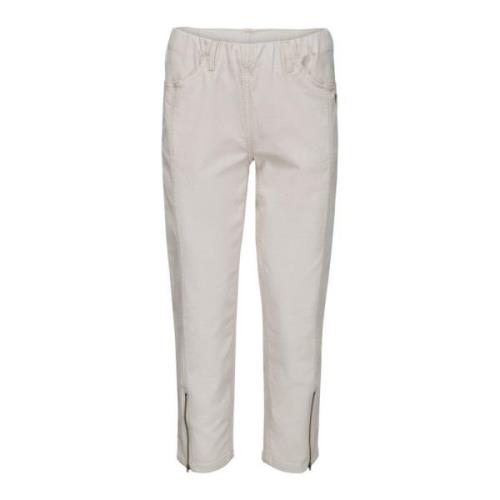 LauRie Cropped Trousers Beige, Dam