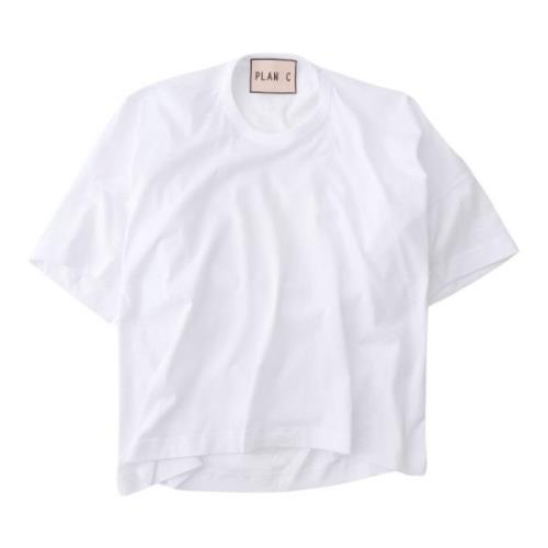 Plan C Elegant Vit Bomull T-shirt White, Dam