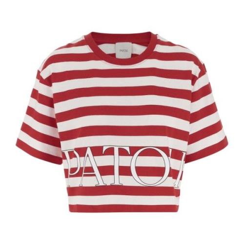 Patou Randig Crop Top med Fet Logo Multicolor, Dam