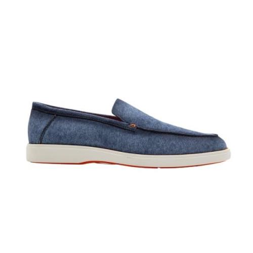 Santoni Loafers Blue, Herr