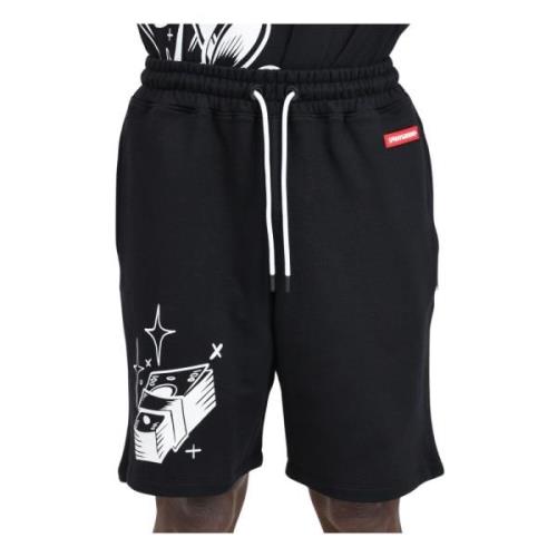 Sprayground Svart Logo Print Shorts Black, Herr