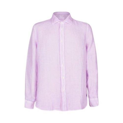 120% Lino Lavendel Slim Fit Linneskjorta Purple, Herr