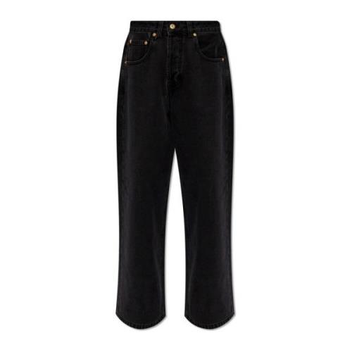 Jacquemus Jeans med vida ben Black, Dam