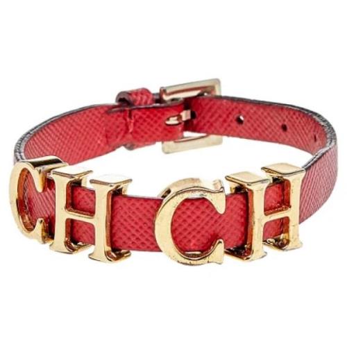 Carolina Herrera Pre-owned Pre-owned Laeder armband Red, Dam