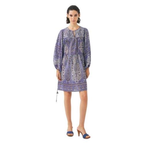 Antik Batik Print mini klänning Tajar Blue, Dam