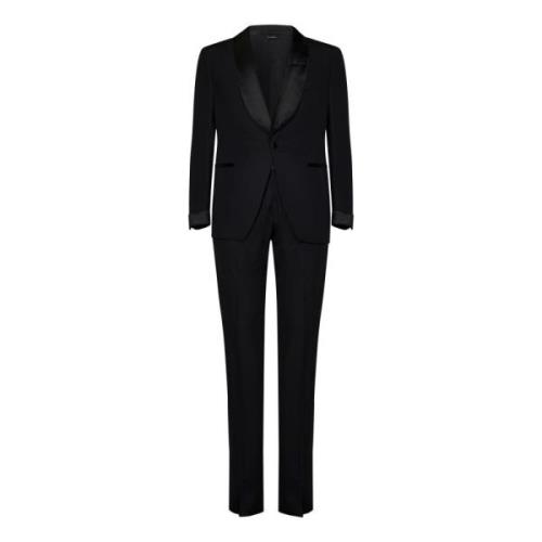 Tom Ford Single Breasted Suits Black, Herr