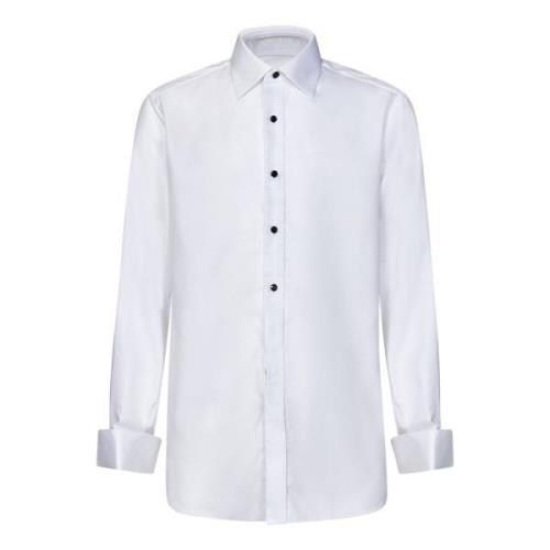 Brioni Vit Bomull Fransk Manschett Skjorta White, Herr