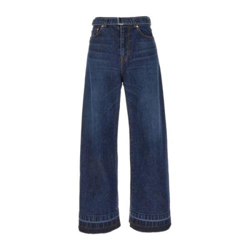 Sacai Wide Jeans Blue, Dam