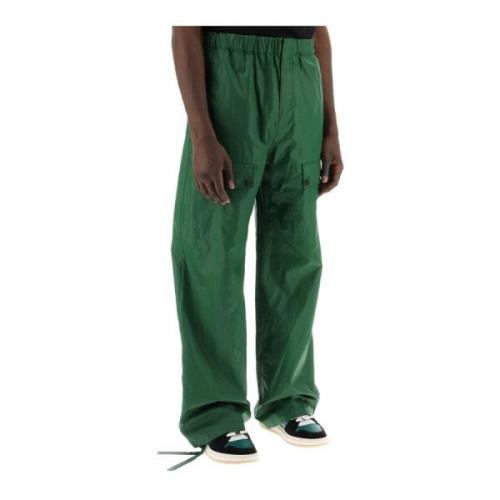 Salvatore Ferragamo Wide Trousers Green, Herr