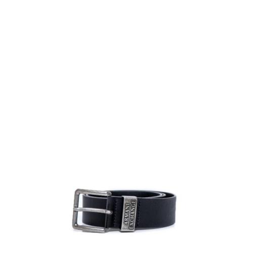 Armani Exchange Läder Herrbälte Höj Stil Black, Herr