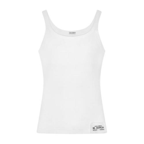 Dolce & Gabbana Vit Logotyp Tank Top Regular Fit White, Herr