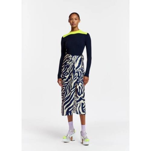 Essentiel Antwerp Midi Zebra Print Flavia Kjol Multicolor, Dam