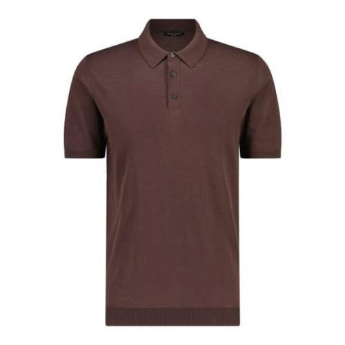 Roberto Collina Polo Shirts Brown, Herr