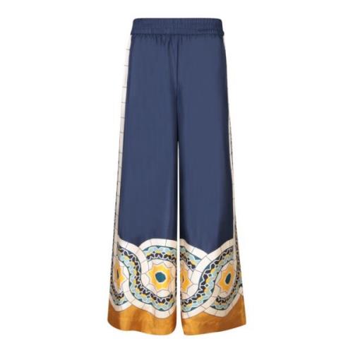 La DoubleJ Wide Trousers Blue, Dam