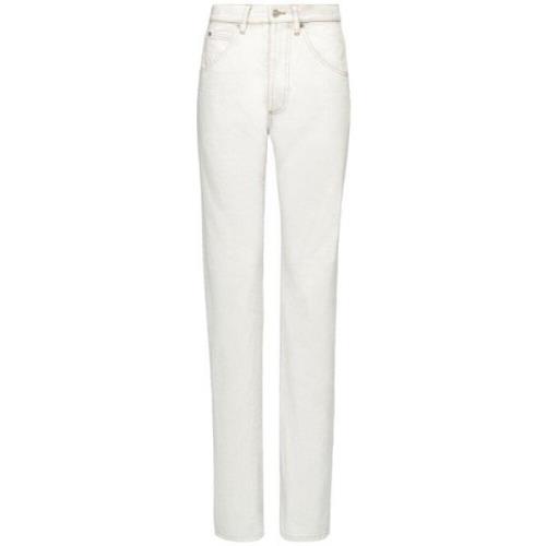 Maison Margiela Vita Jeans med Hög Midja i Denim White, Dam