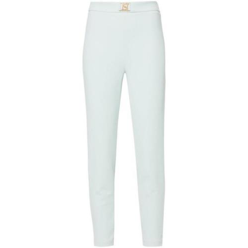 Elisabetta Franchi Blå Stretch Crepe Byxor Blue, Dam