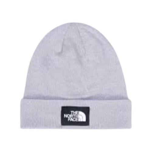 The North Face Logo Patch Stickad Beanie Gray, Herr