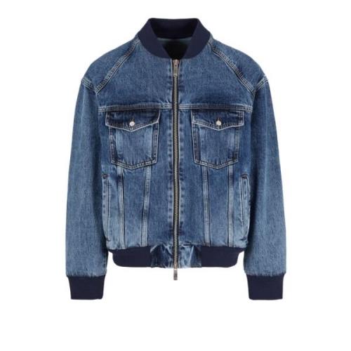 Armani Exchange Bomber Denim Jacka Blue, Herr