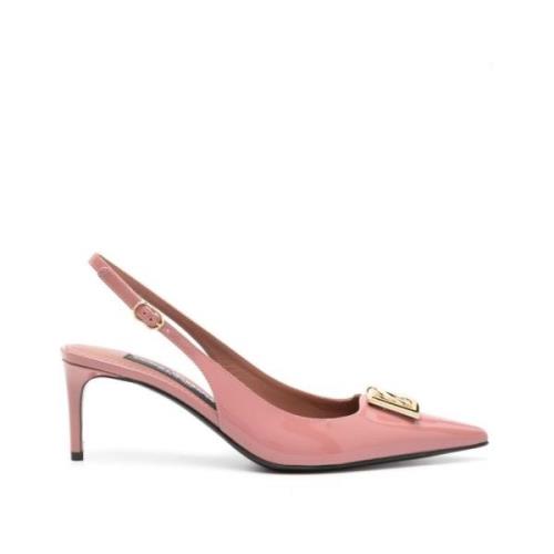 Dolce & Gabbana Rosa Patentläder Slingback Klackar Pink, Dam