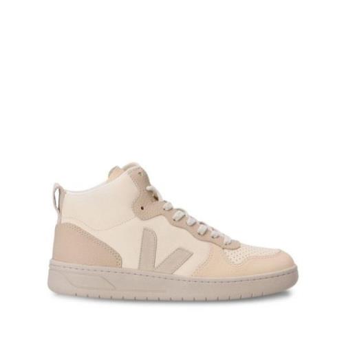 Veja Beige Läder High-Top Sneakers Multicolor, Dam