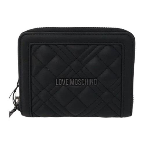 Love Moschino Quiltad dragkedjepung med myntficka Black, Dam