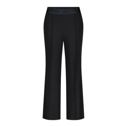 Cambio Wide Trousers Black, Dam