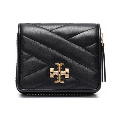 Tory Burch Chevron Bi-Fold Plånbok i Svart Black, Dam