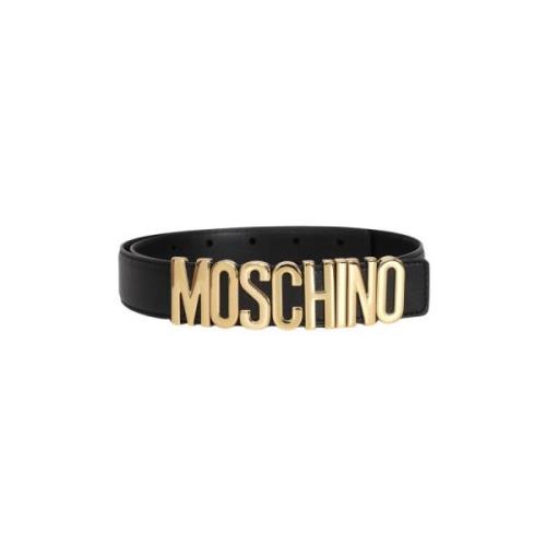 Moschino Svart Logobälte Höst Vinter Säsong Black, Herr