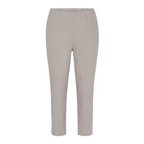 LauRie Slim Capri Byxor Grå Sand Gray, Dam