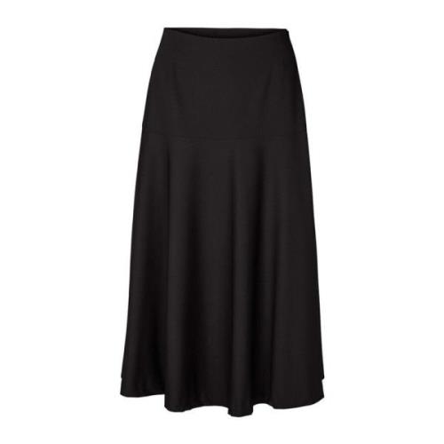 LauRie Feminin A-linje Svart Kjol Black, Dam