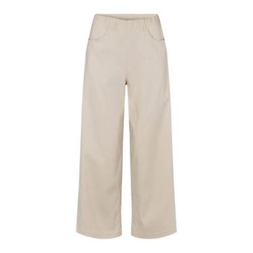 LauRie Cropped Trousers Beige, Dam