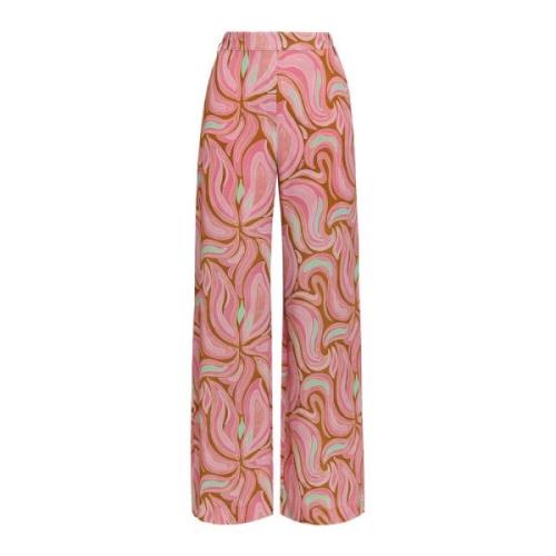 Maliparmi Wide Trousers Pink, Dam