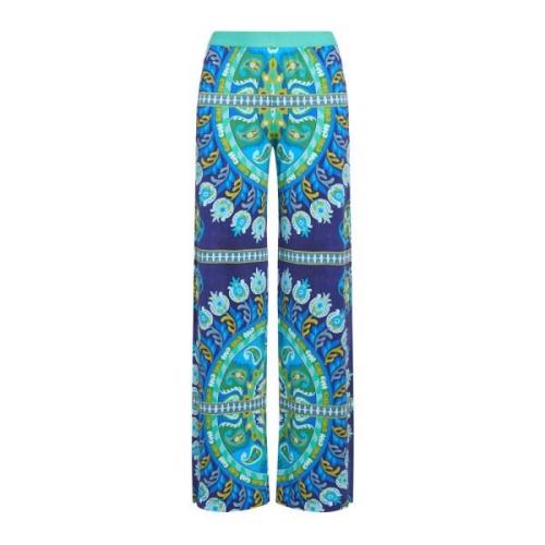 Maliparmi Straight Trousers Blue, Dam