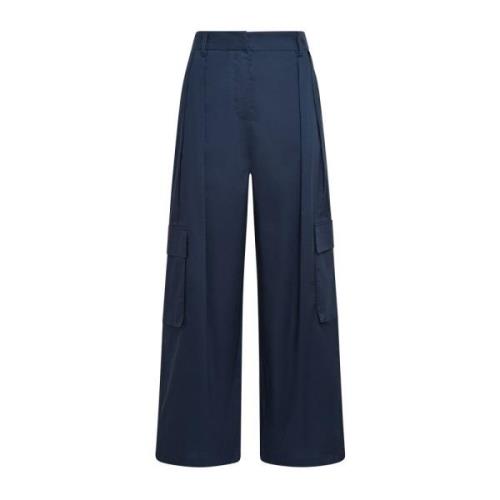 Maliparmi Tapered Trousers Blue, Dam