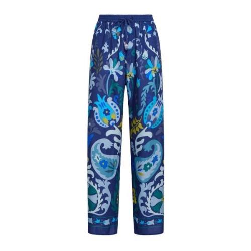 Maliparmi Straight Trousers Blue, Dam