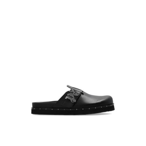 Palm Angels Mule läder slides Black, Herr