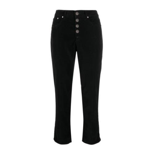 Dondup Svarta Skinny Jeans med Stiliga Detaljer Black, Dam