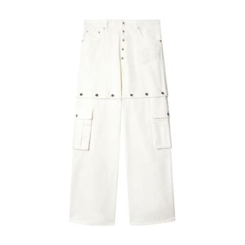 Off White Wide Jeans White, Herr