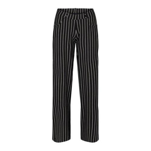 LauRie Straight Trousers Black, Dam