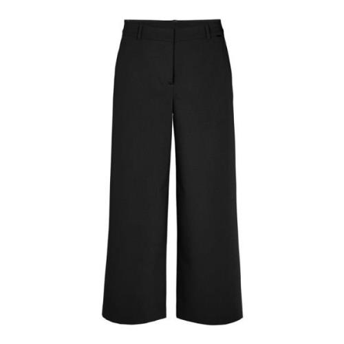 LauRie Loose Crop Trousers Svart Black, Dam