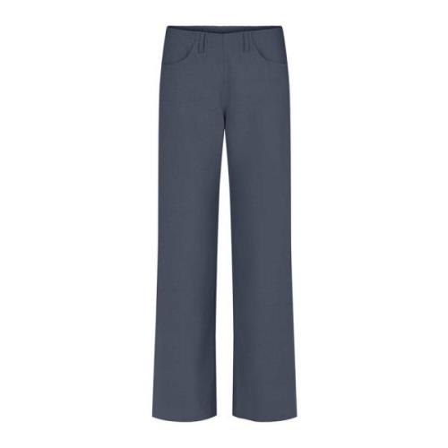 LauRie Wide Trousers Blue, Dam