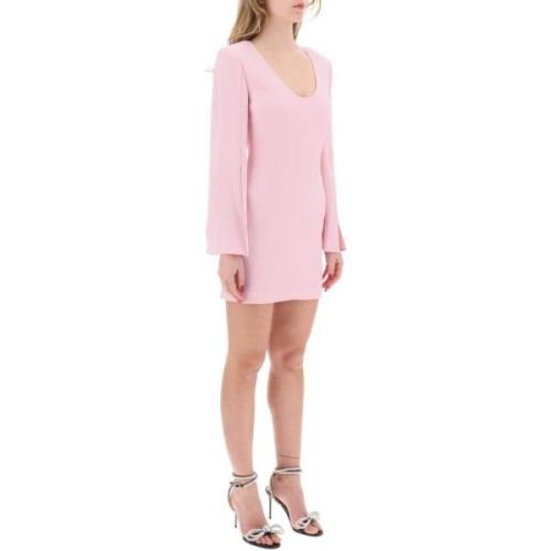 Roland Mouret Djup V-ringad Miniklänning med Cape-ärmar Pink, Dam