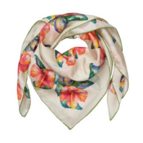 Becksöndergaard Blommigt Sidenscarf Birch Multicolor, Dam