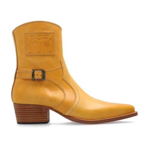 Dsquared2 Läder cowboy stövlar Yellow, Herr